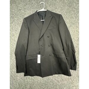 Versace Collection Double Breasted Blazer 48 Black Medusa Italy Designer Jacket